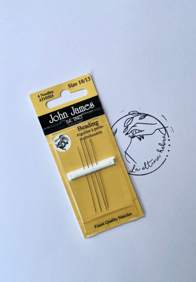 Paño de 4 Agujas John James de Coser para Abalorios - Tamaño 10/13