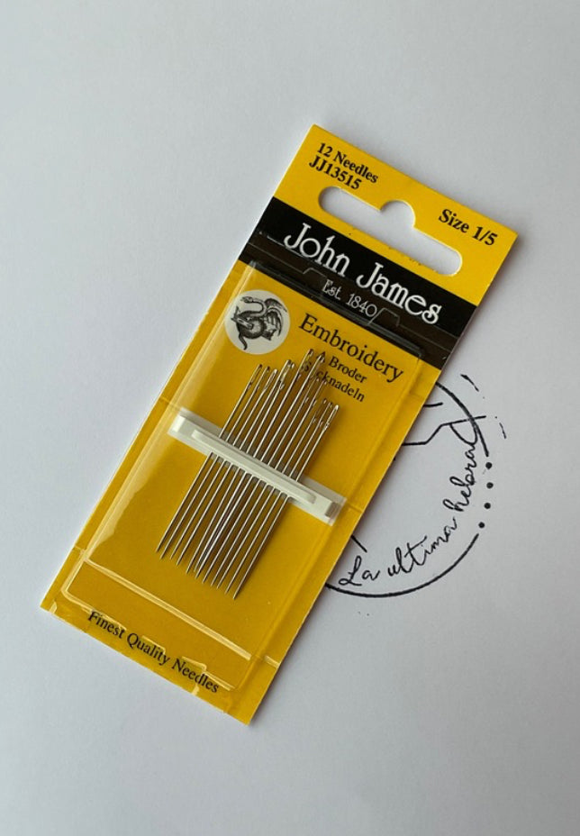 Paño de 12 Agujas John James de bordar - Tamaño 1/5