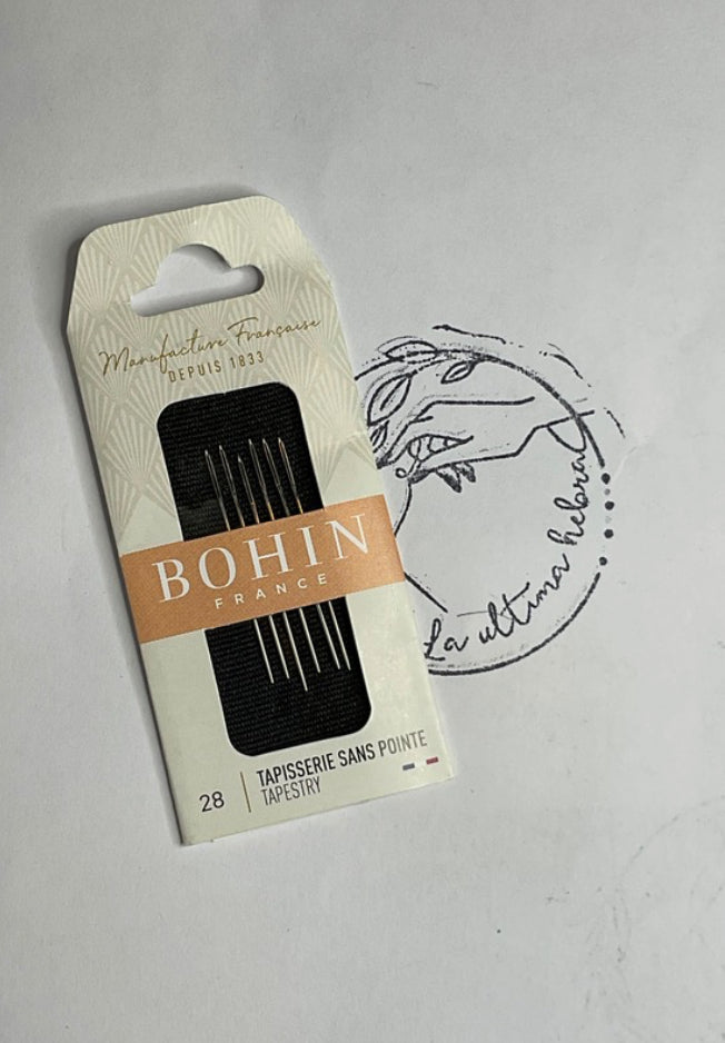 Paño De Agujas Bohin #28 para Tapiz con punta de roma