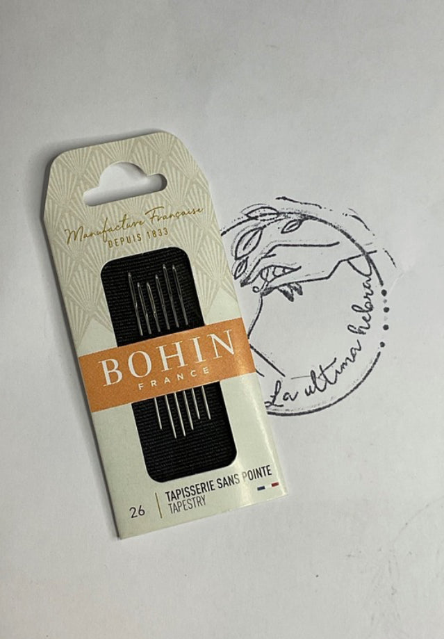 Paño De Agujas Bohin #26 para Tapiz con punta de roma