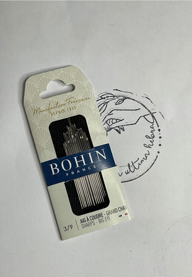 Paño de Agujas Bohin para coser ojo grande - Tamaño 3/9