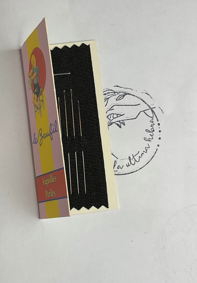 4 Agujas Sajou para cuentas nº 10/12 Folleto Lebaufil