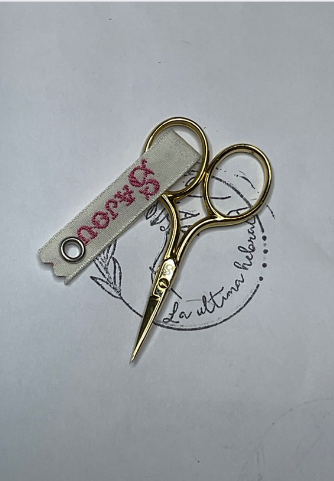 Tijeras Sajou de bordar en miniatura Flagey - doradas