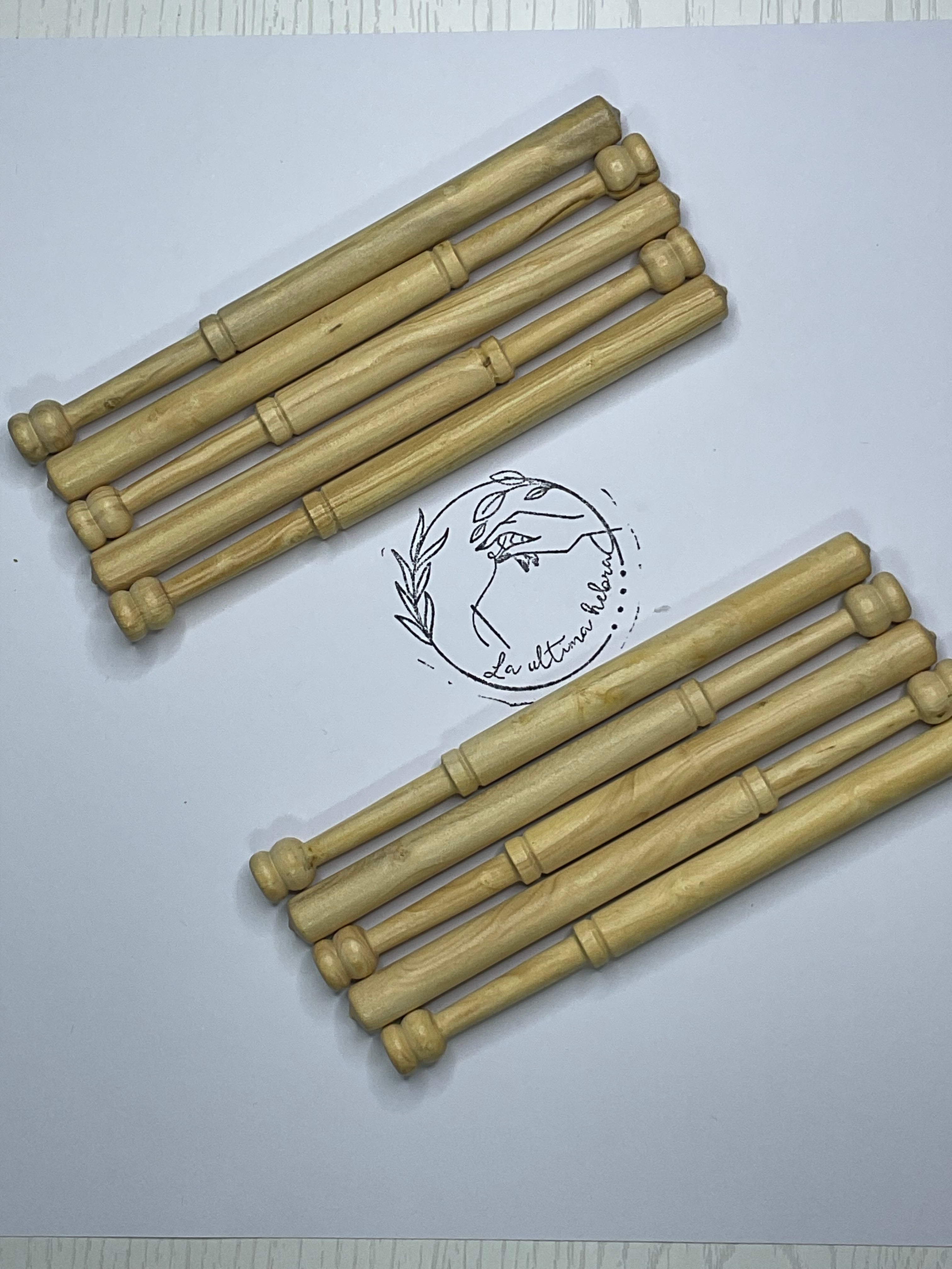 Bolillos Largos de Madera de BOJ con Punta Recta